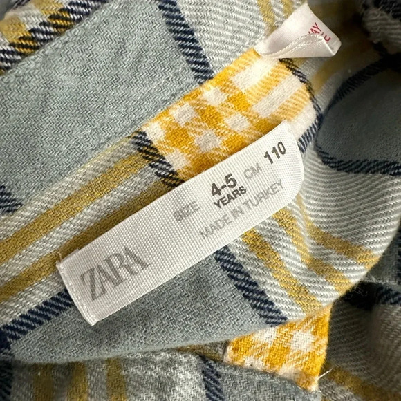 Zara | Flannel Button Down Shirt (4-5 yrs) 💛🩶 - Picture 4 of 4